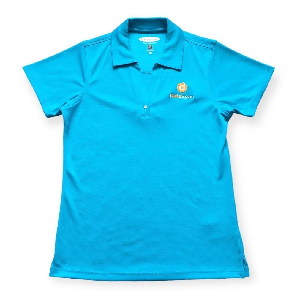 🔃Pebble Beach Data Span Blue Short Sleeve Polo Shirt